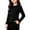 Black, variant on Toddler Girl Long Sleeve Shirt Ruffle Neck Cuff Soft Stretchy Crewneck Basic