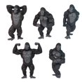 thumbnail image 2 of Figura de juguete coleccionable Fitness Gorilla Black Anime, 5 unidades, 2 of 5