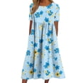 thumbnail image 3 of TaTaai Women's Casual Printed Dress with Floral Design, Short Sleeves, Round Neck, and Easy Wearing Style Gift, 3 of 7