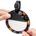 thumbnail image 2 of Snail 2pcs PU Leather Round Bag Tags with Privacy Cover and Name ID Tag - Suitcase Tags for Travel Luggage, Handbags, Backpacks, School Bags, 2 of 6