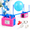 Pink-with Sizer, variant on Purple-with Sizer Electric Balloon Inflator Dual Nozzle Air Pump for Party Decorations