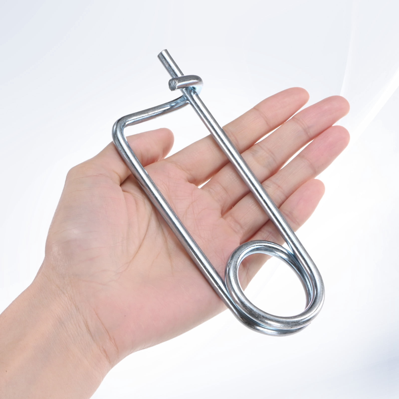 Uxcell 4-Pack Brooch Shape Cotter Safety Pin, M6x77mm Spring Steel Pins Quick Lock Brooch Fastener Heavy Retainer Clips