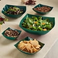 thumbnail image 3 of PLASTICPRO 32 Oz Disposable Serving Bowls Green Plastic Square Snack Bowls, 4-Pack, 3 of 7
