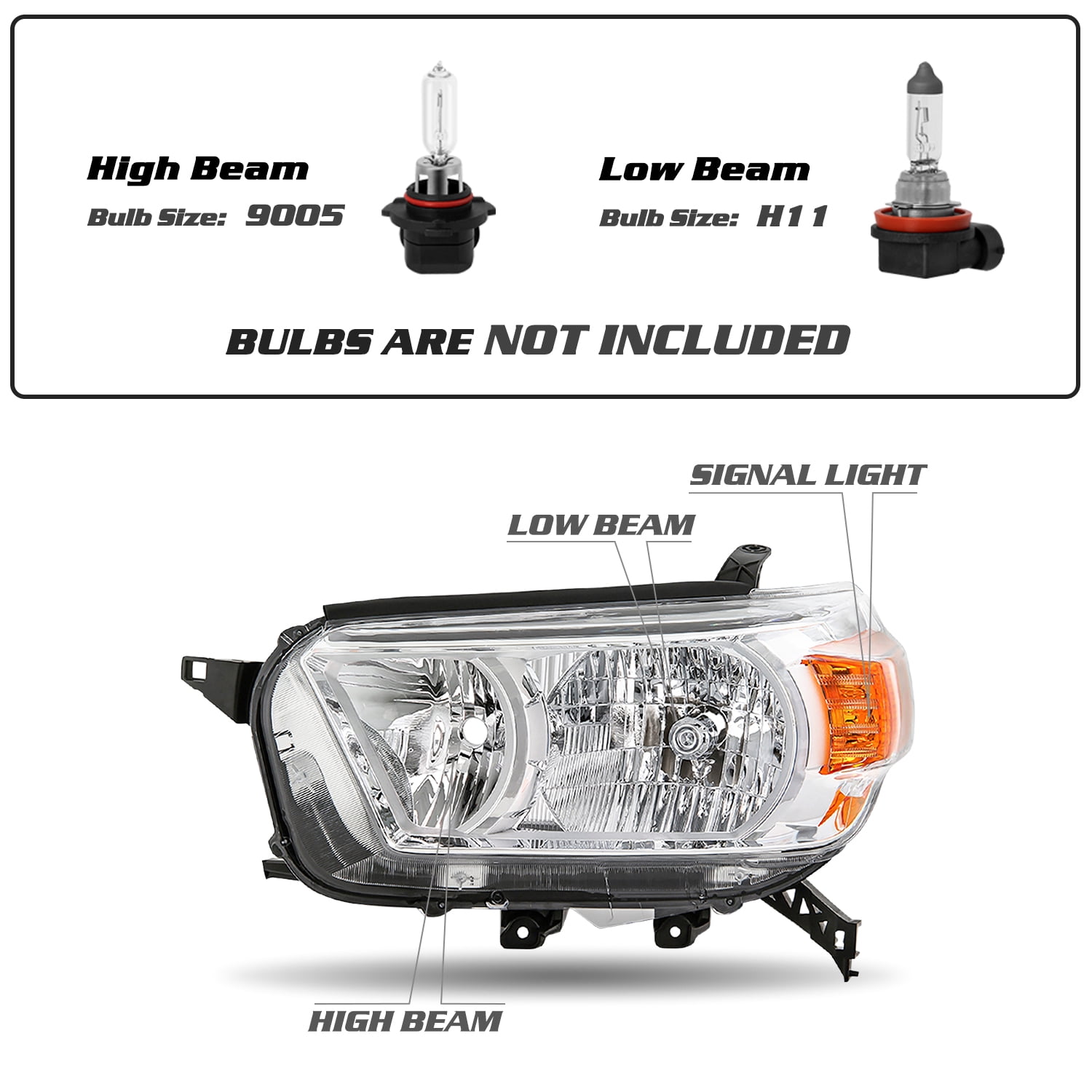 For 2010-2013 Toyota 4Runner Assembly Headlights  LH+RH Set