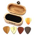 thumbnail image 4 of 1 Set Wooden Guitar Pick Box And Picks, Guitar Pick Holder Storage Box For Acoustic And Electric Guitars, 4 of 6