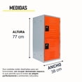 thumbnail image 3 of Locker Casillero Multiusos Alvek 2 Puertas con Ventilación Color Naranja — Sistema para Candado, 3 of 6