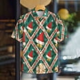 thumbnail image 4 of Unisex Christmas Printed Festive Patterns Short Sleeve Collared Button-Down Shirt for Holiday Gatherings and Daily Wear, 4 of 9