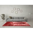 thumbnail image 3 of Ahgly Company Machine Washable Indoor Round Abstract Red Modern Area Rugs, 8' Round, 3 of 4