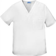 Unisex V-neck White Scrub Top