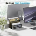 thumbnail image 5 of Mail Organizer for Desk, 3-Slot Mesh Metal Mail Holder countertop, Letter Holder, Office Desktop Envelope and Document Storage Rack (Black), 5 of 12
