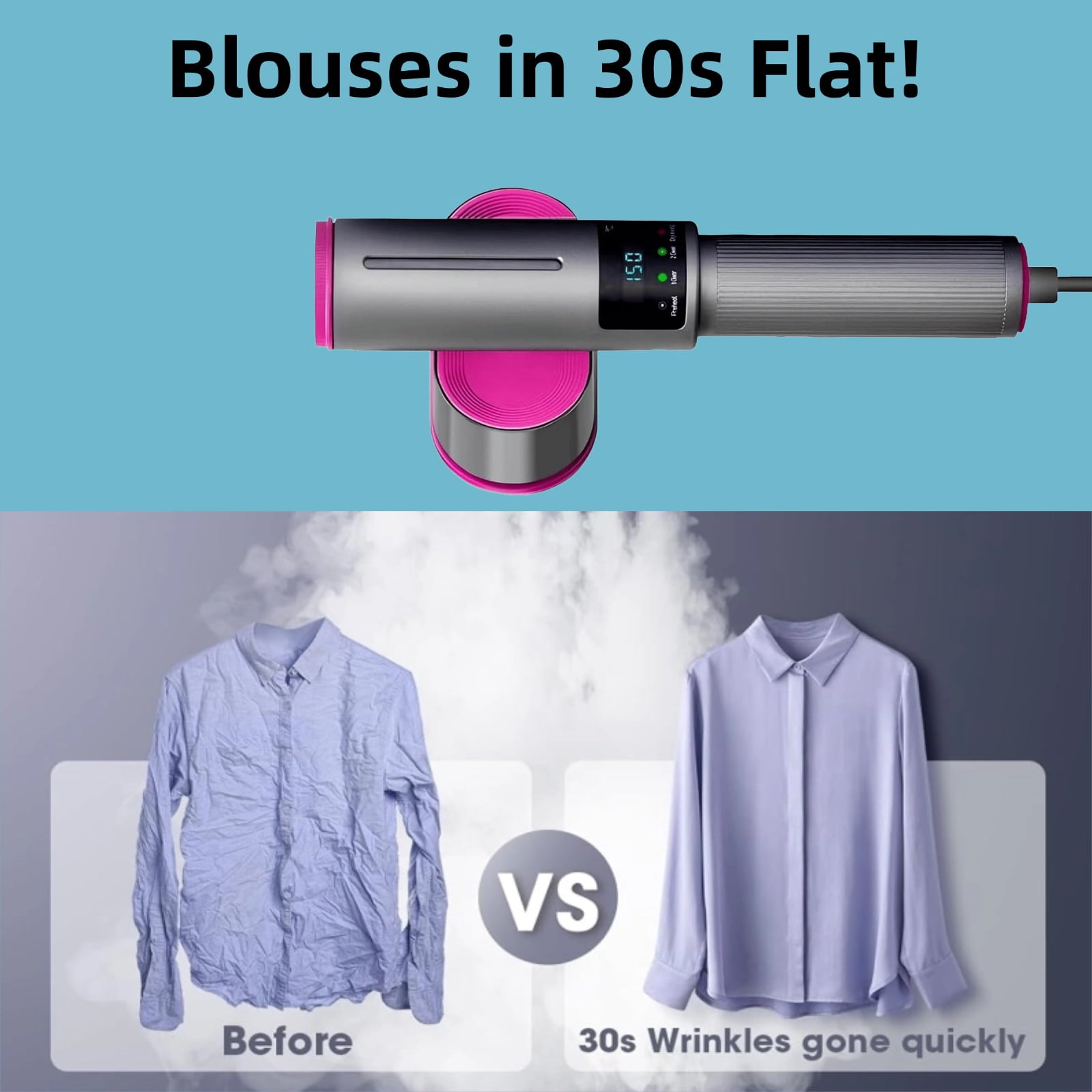 Handheld Steamer Iron,Portable Iron,15s Heat Up,2-in-1 Steamer & Iron for Clothes, Travel Steamer for Home & Business (1000W)