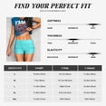 thumbnail image 5 of Gukieu Turquoise Wooden Print Women's Sports Shorts, Elastic Waist High Stretch Running Yoga Gym Sweatpants-Large, 5 of 8