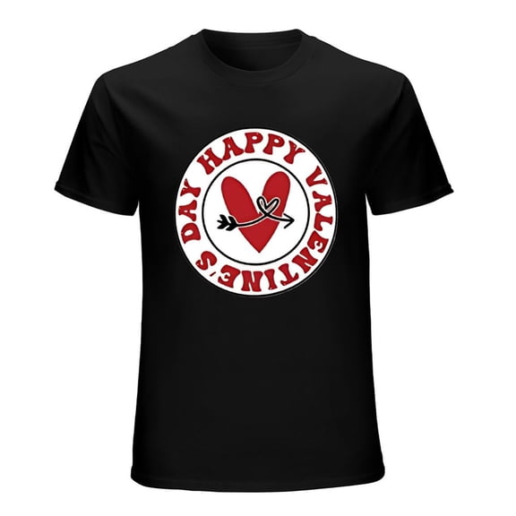 Happy Valentine's Day Love Heart T-Shirt Men's Romantic Gift Tee