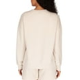 thumbnail image 3 of Lazypants Women's Long Sleeve Luxe Crewneck Pullover Sweatshirt, Cream, L, 3 of 5