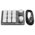 thumbnail image 1 of Clavier de raccourcis programmable sans fil USB Bluetooth double mode 9 touches avec boutons interrupteur bleu pour jeux de bureau musique, 1 of 4