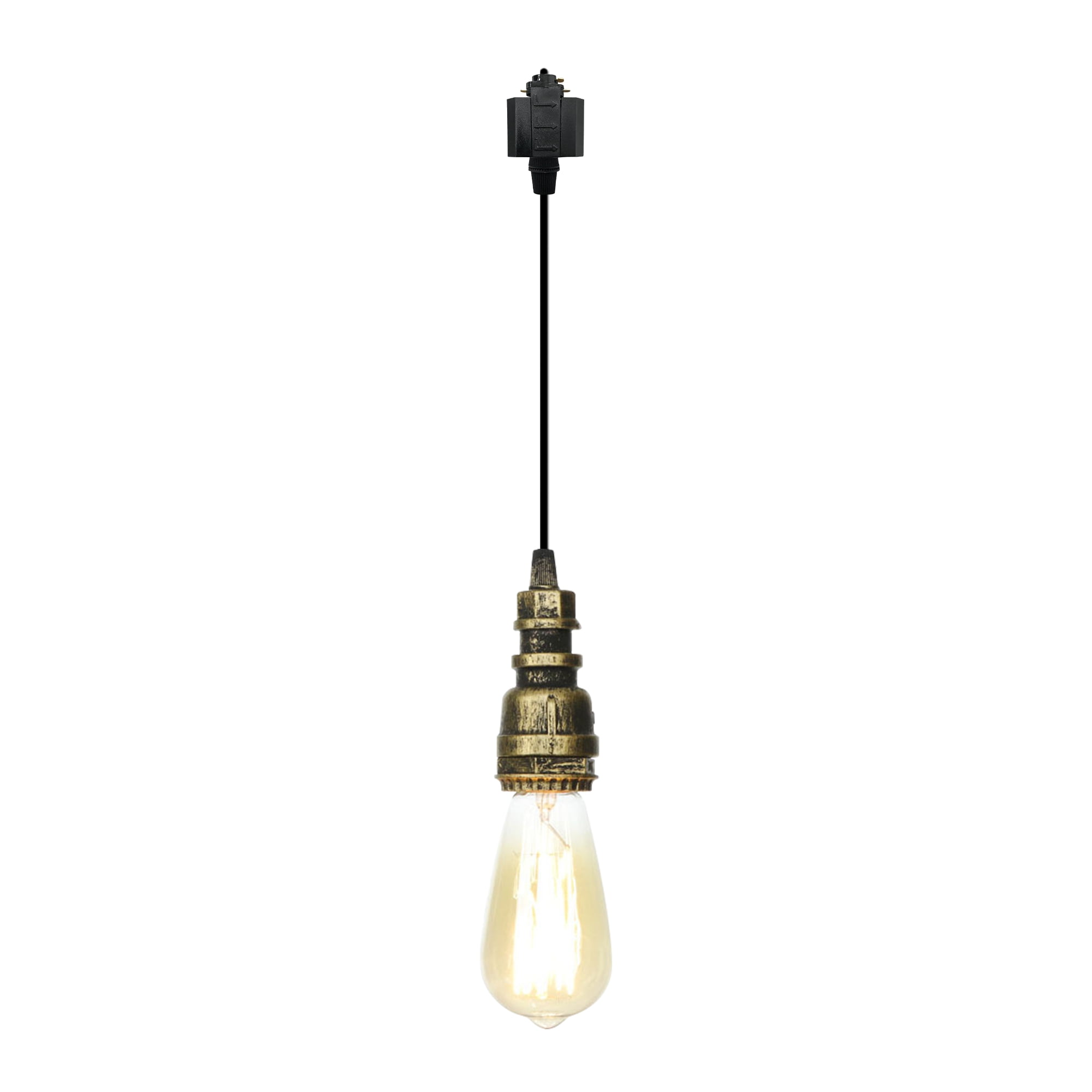 Kiven HType Track Lighting, 1Light Industrial Halo Track Pendant Light, Steampunk Style Track