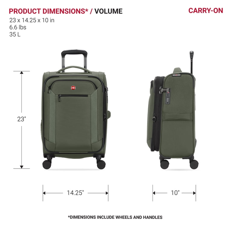 カーキ08式 SWISSGEAR Stride Expandable Carry-On Spinner Luggage, Olive Green