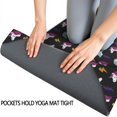thumbnail image 3 of Black Cartoon Unicorn Lightning Pattern Hot Yoga Mat Towel Non Slip for Hot Yoga - Quick-Drying Yoga Mat Cover with 4 Corner Pockets with Travel Bag - Hot Yoga Towel Non Slip 70"x26", 3 of 6