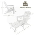 thumbnail image 2 of Gymax Chaise Adirondack de Patio en HDPE Chaise Longue d'Extérieur avec Ottoman Rétractable Blanc, 2 of 7