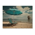 thumbnail image 3 of Designart "Chair Monochrome Blue Beach art painting II" Nautical & Beach Print on Natural Pine Wood, 3 of 5