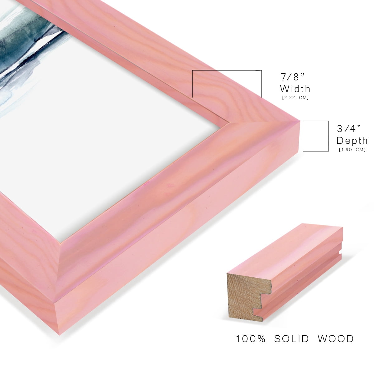 Stark Horizon I - Framed Print w/glass - Sunset Pink