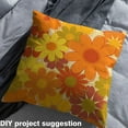 thumbnail image 2 of Manfei Vintage Groovy Floral Fabric by the Yard (1 Yard), Orange Flower Decorative Fabric by the Yard, Daisy Blossoms DIY Fabric, 2 of 6