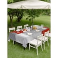 thumbnail image 4 of Outdoor Tablecloth with Umbrella Hole for Patio/Picnic/Party/Camping, Red Grey Waterproof Table Cloth Rectangle Table Cover Washable, Abstract Geometric Color Block Oil Painting (60"x 120"), 4 of 8