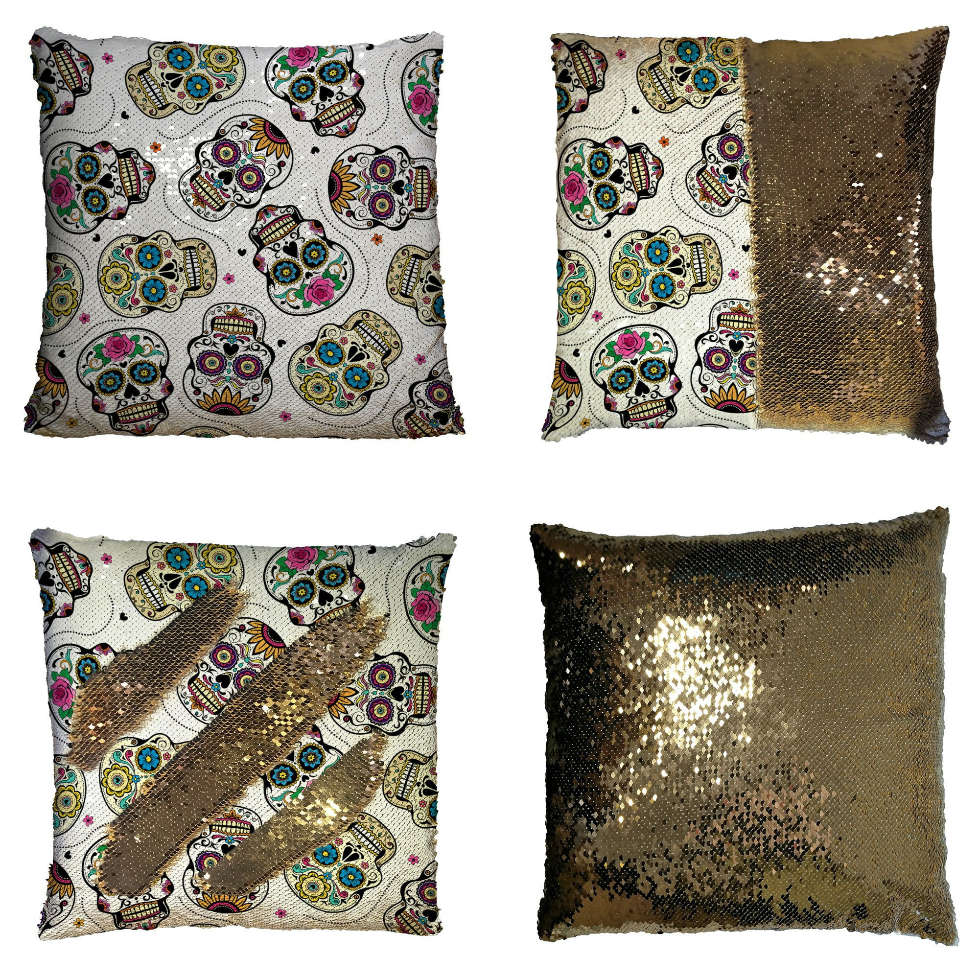 RM3301 8" Candy Skull Pillow 4 Color Options 