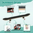 thumbnail image 4 of 31'' Complete Skateboard 7 Layer Canadian Maple Double Kick Deck Skateboards Black raven sits skulls Skull raven roses hand drawn Tattoo vintage Skate Board for Beginner Adult Gifts, 4 of 5