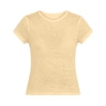 thumbnail image 4 of Tshirts for Women Workout Plus Size Tee Plus Size Tee Clothes Summer Athletic Yoga Top Yellow S, 4 of 4