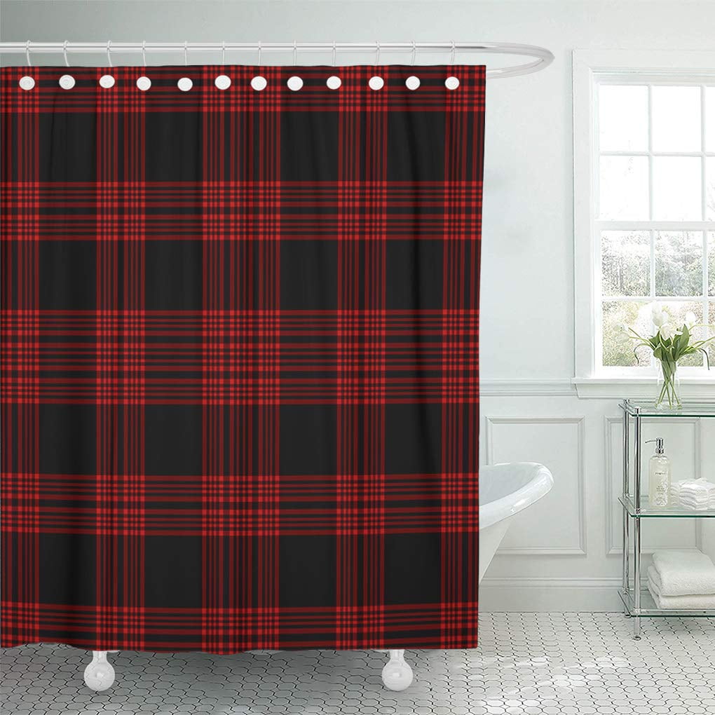 SUTTOM Cottage Seamless Black Red Plaid Backdrop ...