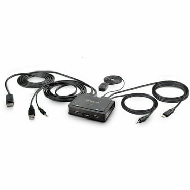 StarTech 2-Port Hybrid USB-C DisplayPort Cable KVM Switch 4K 60Hz C2D46UACCBLKVM