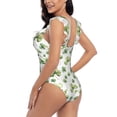 thumbnail image 5 of Yiaed St Patrick's Day3 Print Women's Ruffled One Piece Swimsuit V Neck Swimwear Slimming Monokini for Woman-Small, 5 of 8