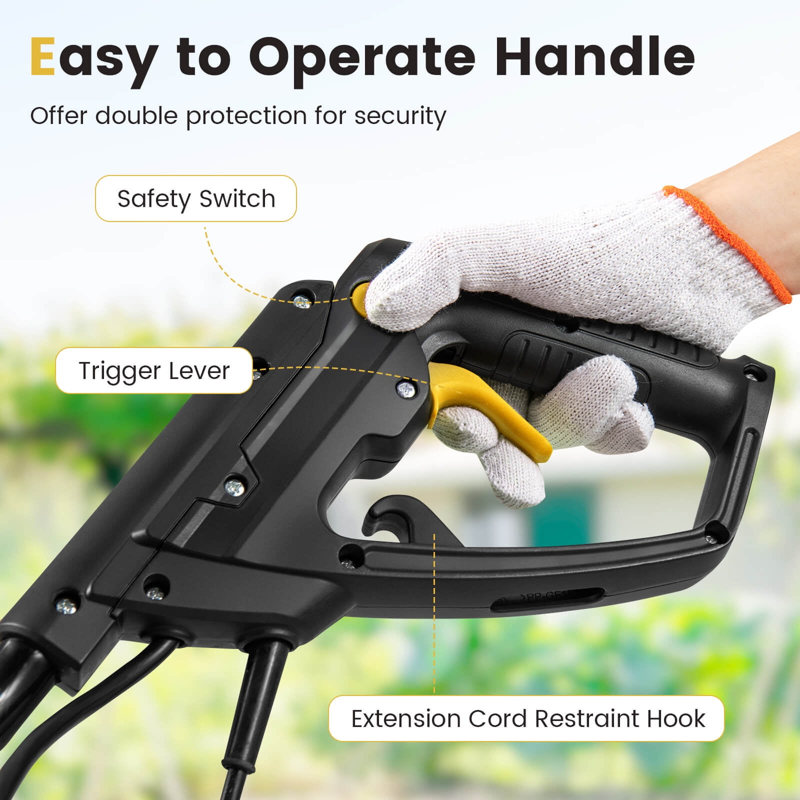 Costway Corded Electric Tiller Cultivator, 10 Amp Powerful Foldable Garden Rototiller Yellow