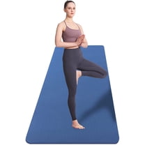 UMINEUX Extra Wide Yoga Mat 1/4" Thickness TPE Yoga Mats Non Slip, Navy Blue