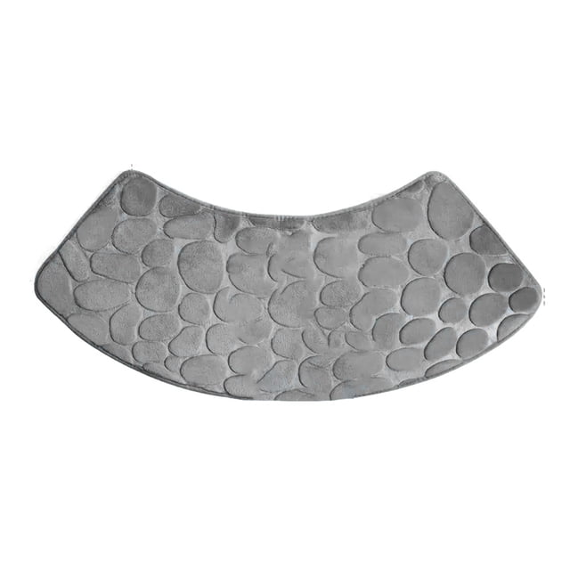 BUYISI New Practical Shower Laundry Room Living Room Shower Mat Absorbent Bathroom Accessory Curved Shower Soft Washable Light Gray