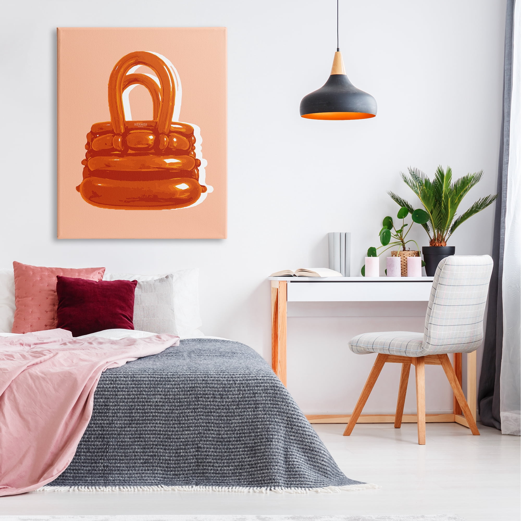 Stupell Industries Orange Modern Purse Abstract Painting Gallery Wrapped Canvas Print Wall Art, 36 x 48