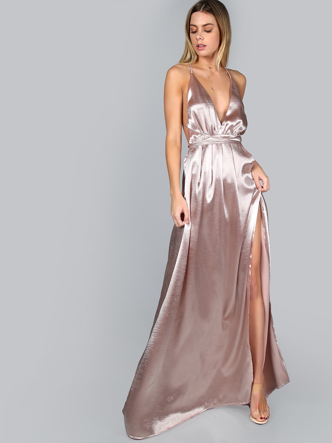slip dress split