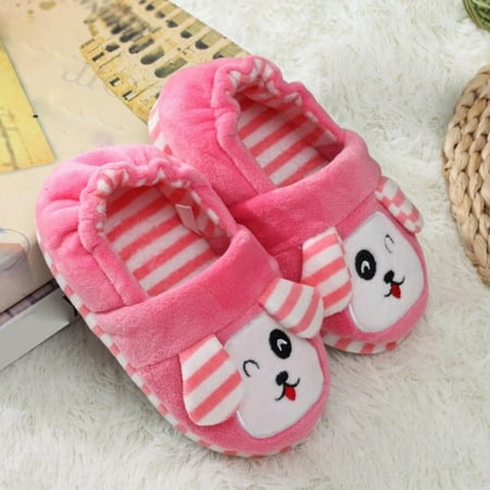 

Hunpta Kids Slippers Toddler Infant Kids Baby Warm Shoes Boys Girls Cute Cartoon Dog Soft Soled Cotton Slippers