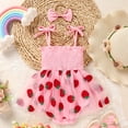 thumbnail image 2 of ZEHJUHAN Baby Girl's Birthday Sleeveless Printed Mesh Tutu Romper with Bow Headband, Letter & Ruffle Detail Pink2，12-18M, 2 of 10
