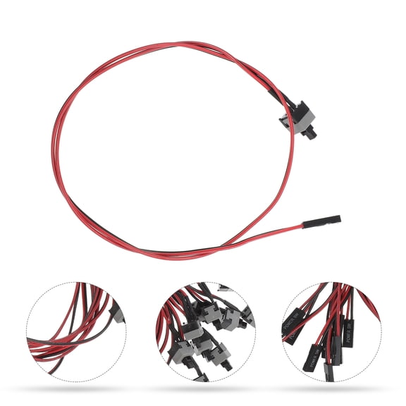 ETEREAUTY Pc Power Button Cable Red ABS for Computer Accessory