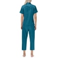 thumbnail image 4 of HAPIMO Women's Pajama 2 Piece Outfits Loungewear Sets Short Sleeve Button Down Tops Casual Lapel Shirts and Pajama Pant Sky Blue M, 4 of 8