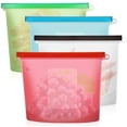 thumbnail image 2 of Bolsas de almacenamiento de alimentos de silicona reutilizables Bolsas herméticas de silicona Sous Vide Bolsas reutilizables a prueba de fugas Paquete de 4 Ormromra MZQ-0571, 2 of 8