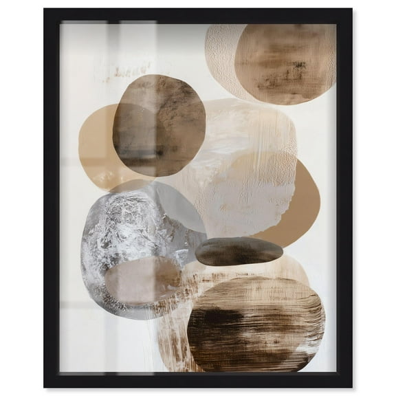 Deserted Ovals I Shadowbox Print Boho Art by Art Remedy, Black Frame, 16 x 20