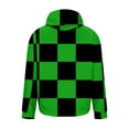 thumbnail image 4 of ZCFZJW Mens Casual Drawstring Hooded Sweatshirts Fashion Plaid Print Long Sleeve Warm Pullover Tops Trendy Oversized Baggy Hoodie Outwear Coat with Pocket Green XL, 4 of 5
