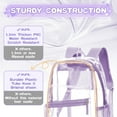thumbnail image 3 of Clear Backpack for Women, Heavy Duty Transparent Waterproof PVC Backpack with Reinforced Strap & Large Capacity, for College Travel Workplace, Purple, 3 of 7