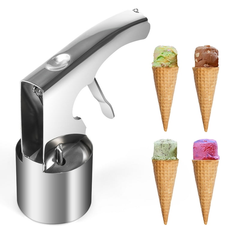 JahyShow Ice Cream Scoop Stainless Steel Cylindrical Ice Cream Scoop with  Spring-powered Trigger Release Big Volume Scoop Old Fashion Style scoop  Great Ice Cream Accessories 