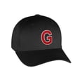 thumbnail image 1 of Flexfit Baseball Hat Custom Letter Initials A to Z Curved Bill, Black Cap Wh Red, 1 of 3