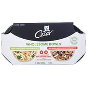 CESAR Wholesome Bowls Wet Dog Food – Chicken, Carrots, Barley & Green Beans - Beef, Chicken, Carrots & Purple Potato, 6x85g Variety Pack