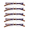 5 Pairs Reading Glasses, Blue Light Blocking Glasses, Computer Reading Glasses for Women and Men, Fashion Square Eyewear Frame (Tortoise,+1.00 Magnification)